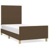 vidaXL Cadre de lit sans matelas marron fonc&eacute; 90x190 cm tissu