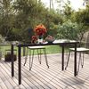 vidaXL Table &agrave; d&icirc;ner de jardin Noir 200x100x74cm Acier et verre tremp&eacute;