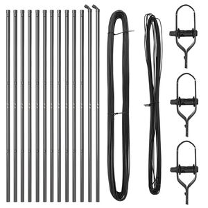 vidaXL Poteaux de clôture 13 pcs Gris Ø32mm 210 cm Acier galvanisé