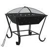 vidaXL Foyer avec tisonnier 50 cm XXL acier
