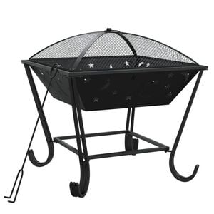 vidaXL Foyer avec tisonnier 50 cm XXL acier
