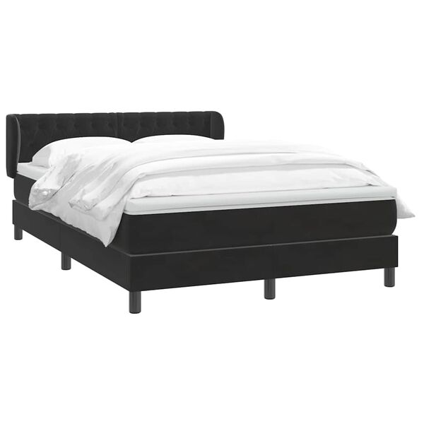vidaXL Sommier &agrave; lattes de lit avec matelas noir 160x210 cm velours
