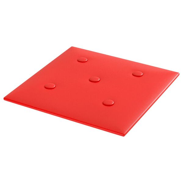 vidaXL Panneaux muraux 12 pcs Rouge 30x30 cm Similicuir 1,08 m&sup2;