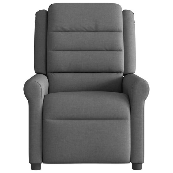 vidaXL Fauteuil inclinable de massage en tissu gris foncé