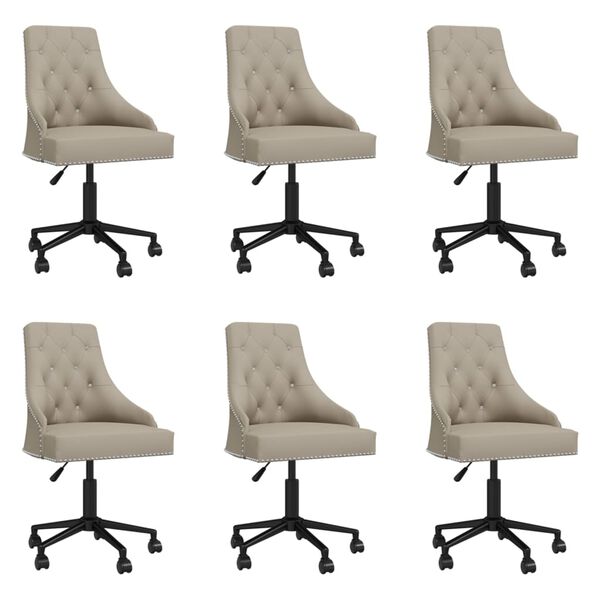vidaXL Chaises pivotantes &agrave; manger lot de 6 Gris clair Velours