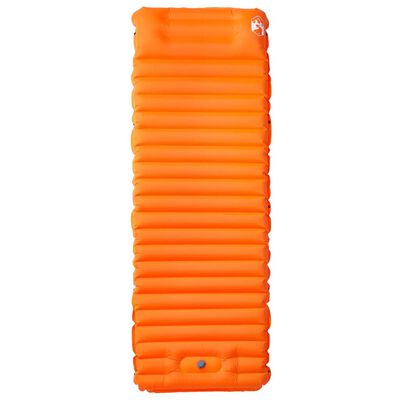 vidaXL Matelas de camping autogonflant avec oreiller 1 personne orange