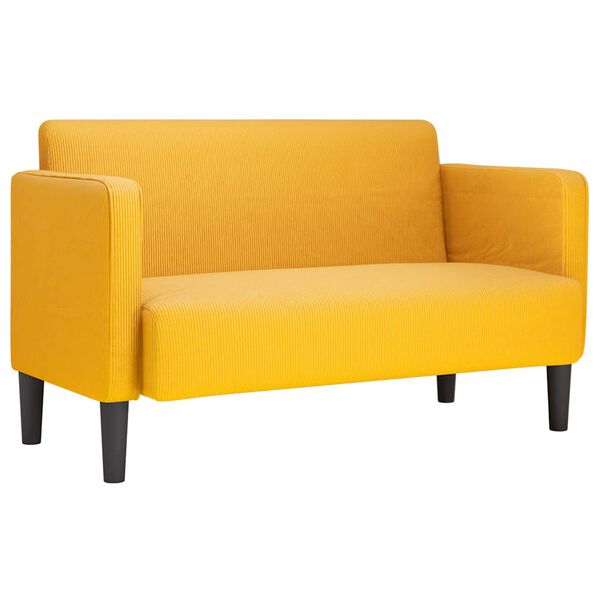 vidaXL Canapé causeuse jaune clair 109 cm tissu velours côtelé