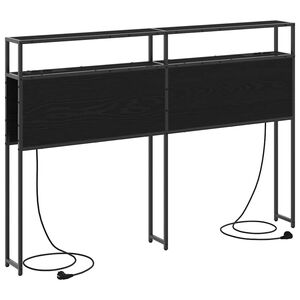 vidaXL T&ecirc;te de lit de rangement Ch&ecirc;ne noir Bois d'ing&eacute;nierie