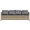 vidaXL Chaise longue avec coussins beige résine tressée