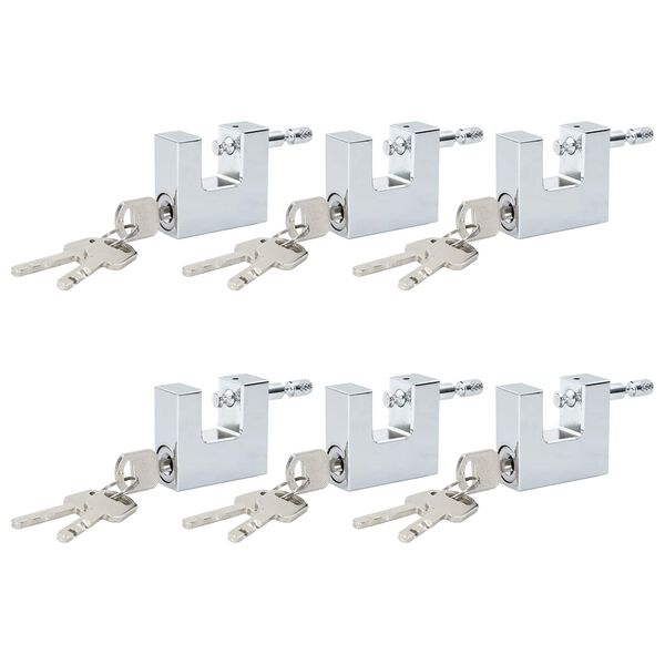vidaXL Verrou 6 pcs Argent&eacute; 4,2 x 1,9 x 4 cm Fer