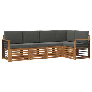 vidaXL Ensemble de canap&eacute;s d'ext&eacute;rieur 5 pc Naturel et Anthracite