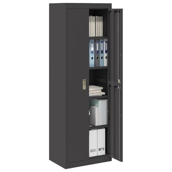 vidaXL Armoire de rangement avec stockage 2 pcs Noir 60 x 40 x 180 cm