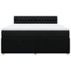 vidaXL Sommier &agrave; lattes de lit avec matelas Noir 180x200 cm Tissu