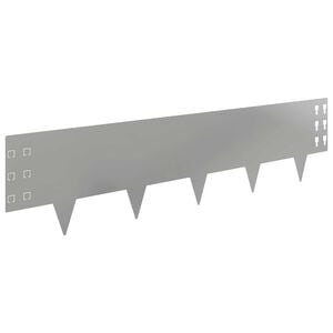 vidaXL Bordure de Pelouse 20 pc 100 x 25 cm Acier Argent&eacute;