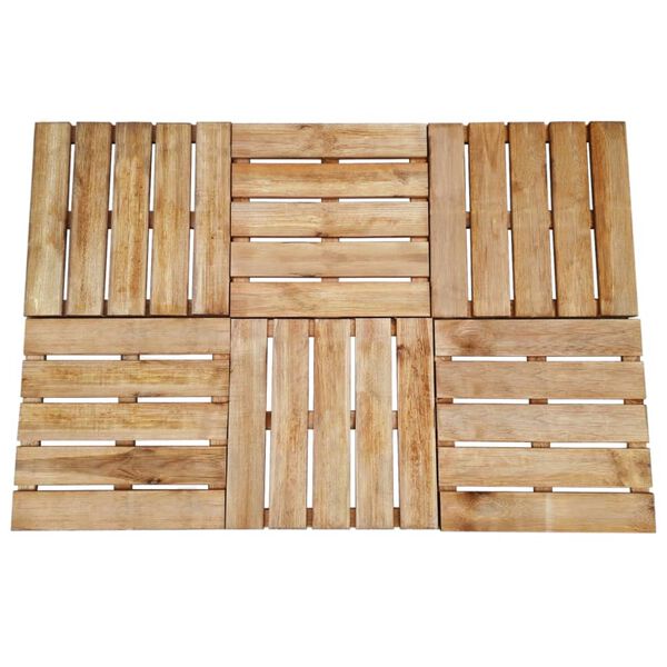 vidaXL Dalles de terrasse 6 pcs 50x50 cm Bois Marron