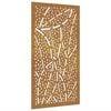 vidaXL Décoration murale jardin 105x55 cm acier corten design feuille