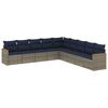 vidaXL Ensemble de canap&eacute; de jardin 9 pcs avec coussins gris r&eacute;sine tress&eacute;e