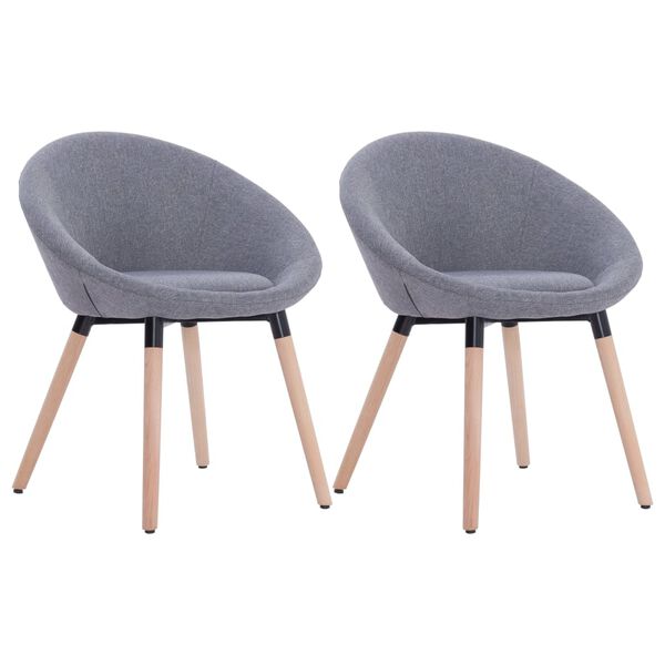 vidaXL Chaises &agrave; manger lot de 2 gris clair tissu