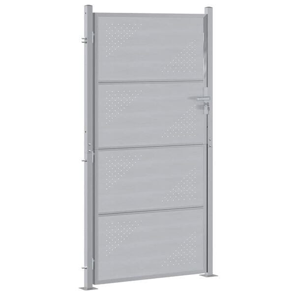 vidaXL Porte de Jardin Argenté 96 x 180 cm Acier inoxydable