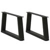 vidaXL Pieds de table basse en forme de V, 2 pi&egrave;ces, noir, 70 x (30-31,3) cm, acier