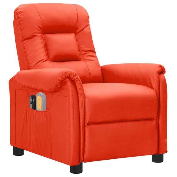 vidaXL Fauteuil de massage &eacute;lectrique Rouge Similicuir