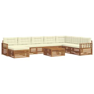 vidaXL Ensemble de canap&eacute;s d'ext&eacute;rieur 9 pc Naturel et Cr&egrave;me