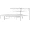 vidaXL Cadre de lit métal sans matelas et tête de lit blanc 135x190 cm