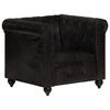 vidaXL Fauteuil Chesterfield Noir Cuir v&eacute;ritable
