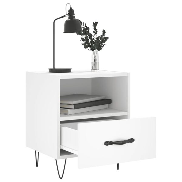 vidaXL Tables de chevet 2 pcs blanc 40x35x47,5 cm bois d&rsquo;ing&eacute;nierie