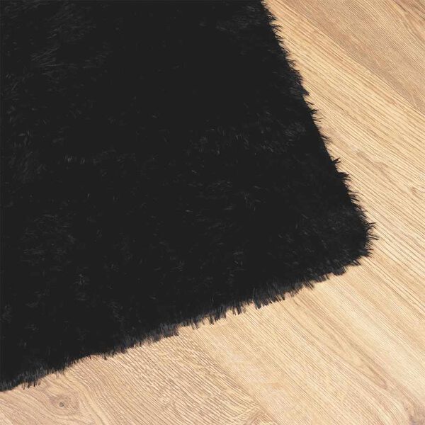 vidaXL Tapis shaggy &agrave; poils longs NAVARRA noir 200x200 cm polyester