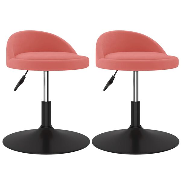 vidaXL Chaises pivotantes &agrave; manger lot de 2 Rose Velours