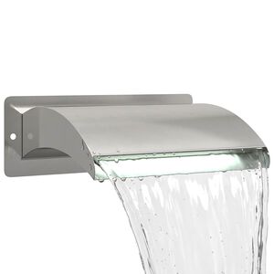 vidaXL Cascade de piscine avec LED Acier Inox 304 30 x 9 x 26 cm