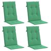 vidaXL Coussins de chaise de jardin à dossier haut lot de 4 vert tissu