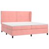 vidaXL Sommier &agrave; lattes de lit avec matelas Rose 200x200 cm Velours