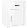vidaXL Table de chevet Blanc brillant 50x36x60 cm Bois d&rsquo;ing&eacute;nierie