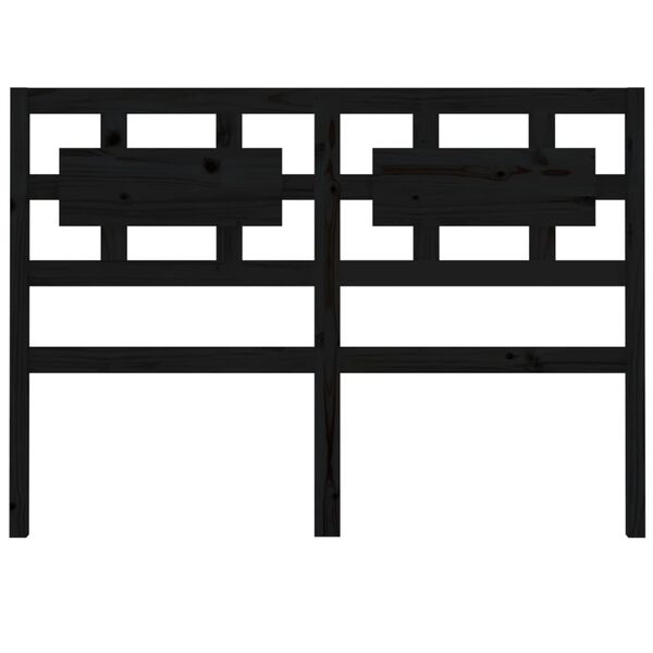 vidaXL T&ecirc;te de lit Noir 125,5x4x100 cm Bois massif de pin