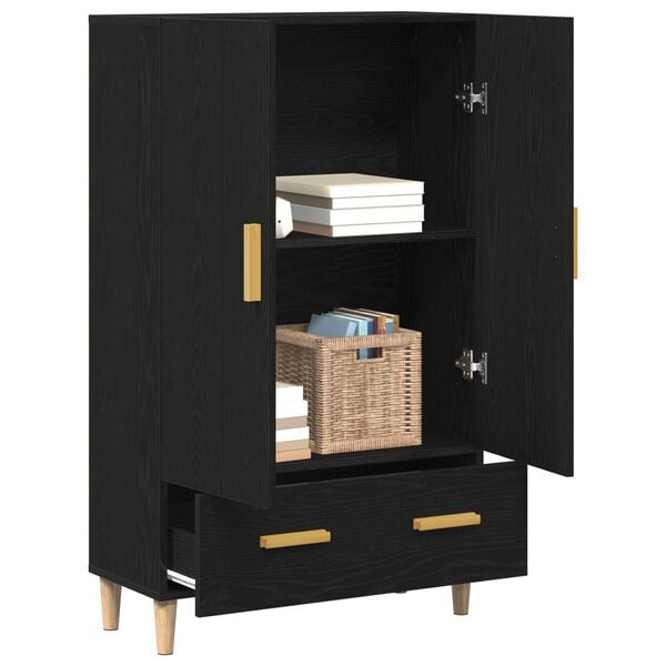 vidaXL Haut Armoire Ch&ecirc;ne noir 70 x 31 x 115 cm Bois d'ing&eacute;nierie