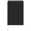 vidaXL Tables de chevet murales avec lumi&egrave;res LED 2 pcs noir