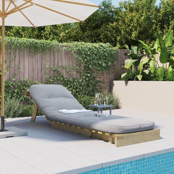 vidaXL Canapé-lit futon avec matelas 60x206x11 cm bois de pin imprégné