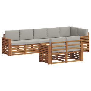 vidaXL Ensemble de canap&eacute;s d'ext&eacute;rieur 8 pc Gris Naturel et Clair