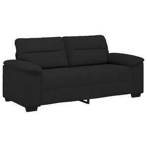vidaXL Canap&eacute; &agrave; 2 places noir 140 cm tissu