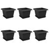 vidaXL Pots de plantes 6 pc Noir Plastique