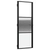 vidaXL Porte en verre Ray&eacute; Noir 76 x 3,5 x 201,5 cm Aluminium