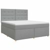 vidaXL Lit boxspring avec matelas Gris clair 180 x 200 cm Tissu