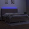 vidaXL Sommier à lattes de lit matelas et LED Taupe 200x200 cm Tissu