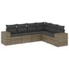 vidaXL Salon de jardin 6 pcs avec coussins gris r&eacute;sine tress&eacute;e