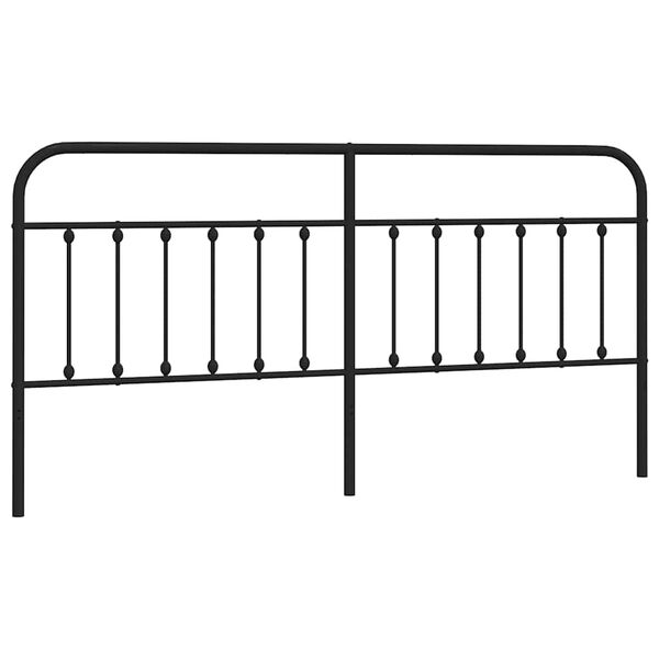 vidaXL T&ecirc;te de lit m&eacute;tal noir 200 cm