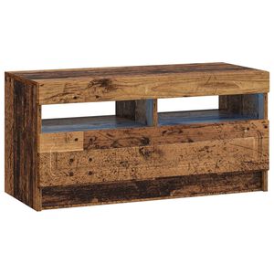 vidaXL Meuble TV LED Bois ancien Bois d'ing&eacute;nierie