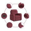 vidaXL Fauteuil inclinable Rouge bordeaux Tissu
