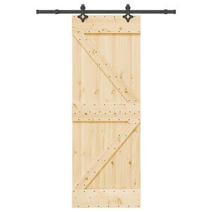 vidaXL Porte coulissante et kit de quincaillerie 70x210 cm pin massif